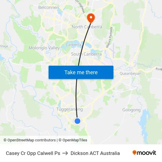 Casey Cr Opp Calwell Ps to Dickson ACT Australia map