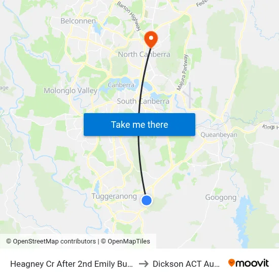 Heagney Cr After 2nd Emily Bulcock Cr to Dickson ACT Australia map