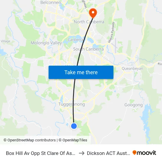 Box Hill Av Opp St Clare Of Assisi Ps to Dickson ACT Australia map