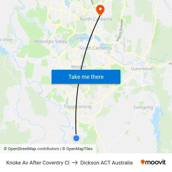 Knoke Av After Coventry Cl to Dickson ACT Australia map