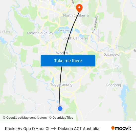 Knoke Av Opp O'Hara Cl to Dickson ACT Australia map