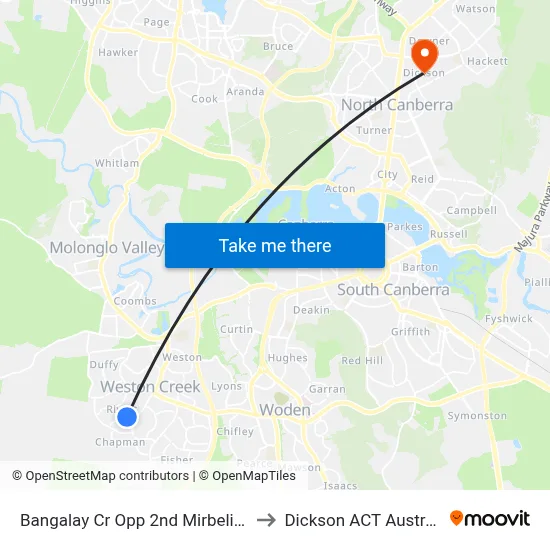 Bangalay Cr Opp 2nd Mirbelia Cr to Dickson ACT Australia map