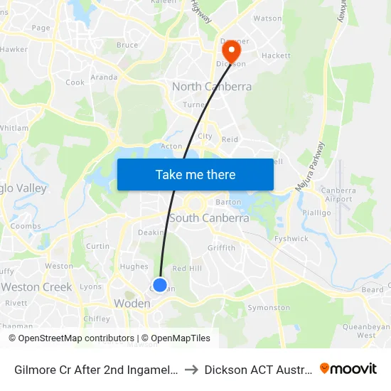 Gilmore Cr After 2nd Ingamells St to Dickson ACT Australia map