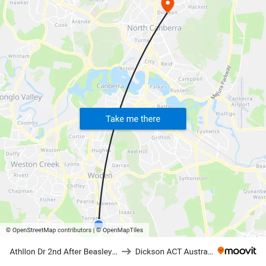 Athllon Dr 2nd After Beasley St to Dickson ACT Australia map