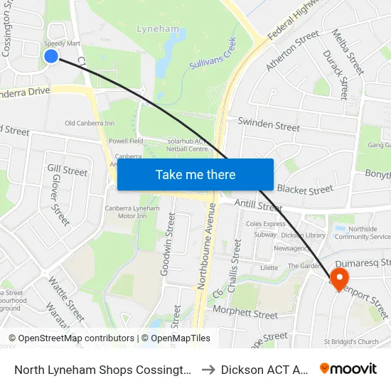 North Lyneham Shops Cossington Smith Cr to Dickson ACT Australia map
