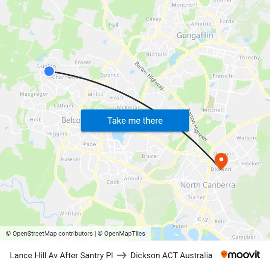 Lance Hill Av After Santry Pl to Dickson ACT Australia map