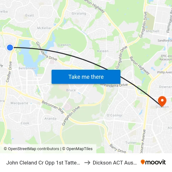 John Cleland Cr Opp 1st Tattersall Cr to Dickson ACT Australia map