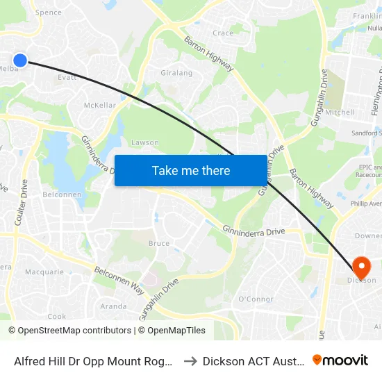 Alfred Hill Dr Opp Mount Rogers Ps to Dickson ACT Australia map