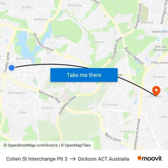Cohen St Interchange Plt 3 to Dickson ACT Australia map