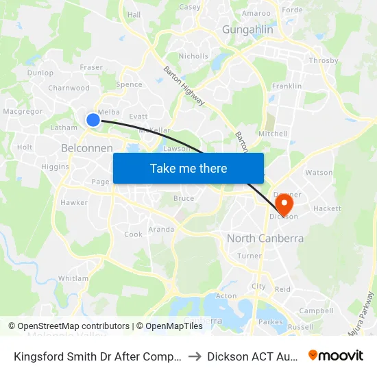 Kingsford Smith Dr After Companion Cr to Dickson ACT Australia map