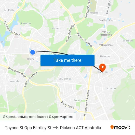 Thynne St Opp Eardley St to Dickson ACT Australia map