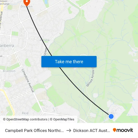 Campbell Park Offices Northcott Dr to Dickson ACT Australia map