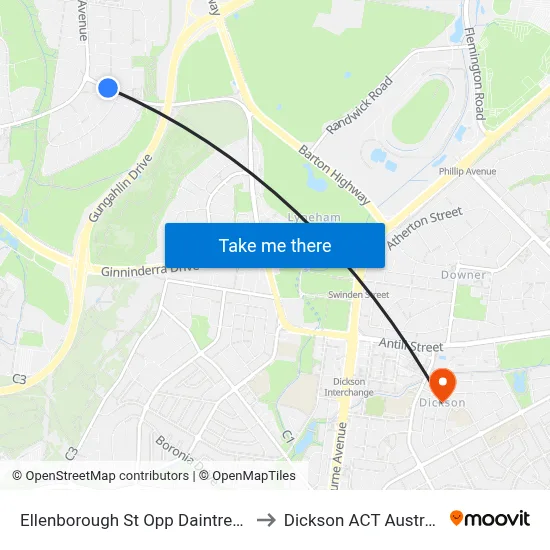Ellenborough St Opp Daintree Cr to Dickson ACT Australia map