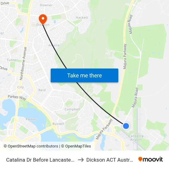 Catalina Dr Before Lancaster Pl to Dickson ACT Australia map