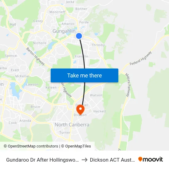 Gundaroo Dr After Hollingsworth St to Dickson ACT Australia map