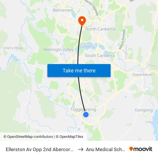 Ellerston Av Opp 2nd Abercorn Cr to Anu Medical School map