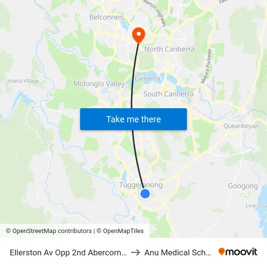 Ellerston Av Opp 2nd Abercorn Cr to Anu Medical School map