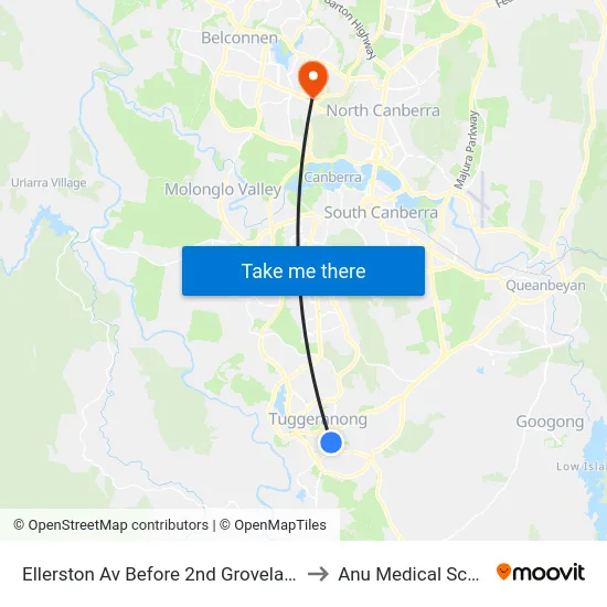 Ellerston Av Before 2nd Groveland Cr to Anu Medical School map