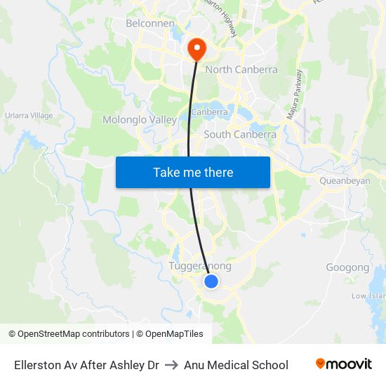 Ellerston Av After Ashley Dr to Anu Medical School map