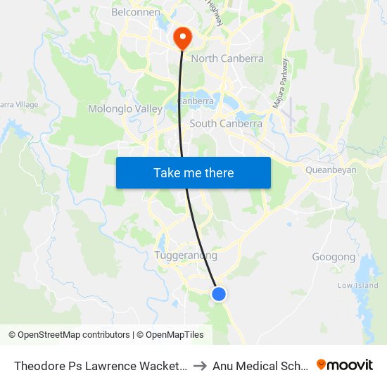 Theodore Ps Lawrence Wackett Cr to Anu Medical School map