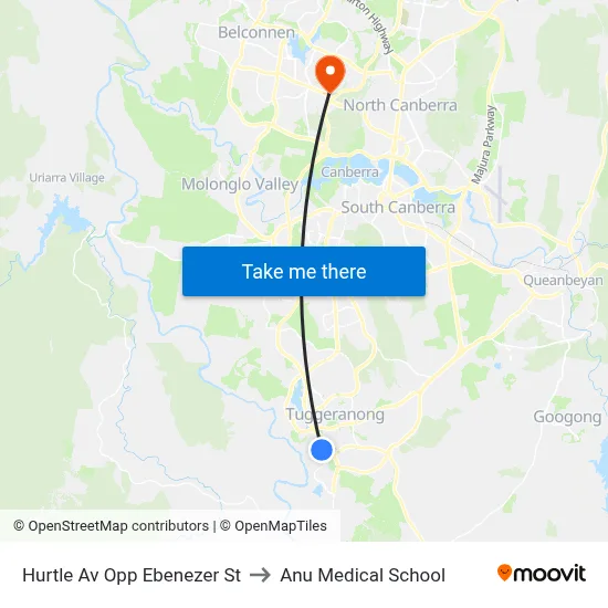 Hurtle Av Opp Ebenezer St to Anu Medical School map
