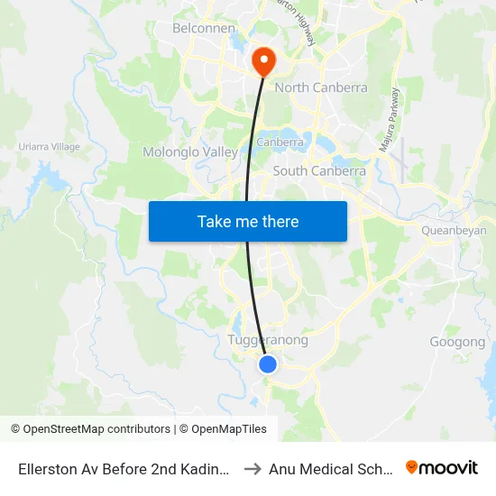 Ellerston Av Before 2nd Kadina Cr to Anu Medical School map