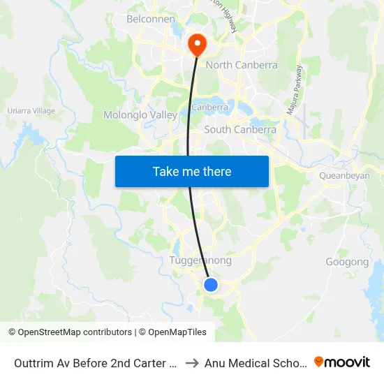 Outtrim Av Before 2nd Carter Cr to Anu Medical School map