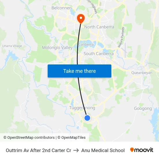 Outtrim Av After 2nd Carter Cr to Anu Medical School map