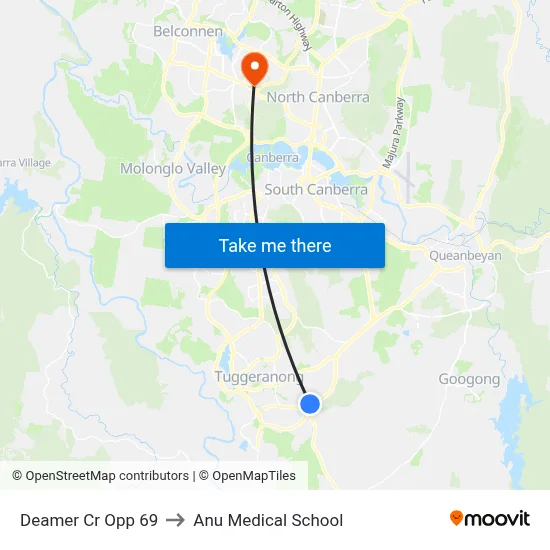 Deamer Cr Opp 69 to Anu Medical School map