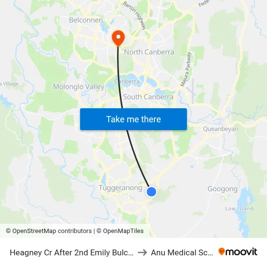 Heagney Cr After 2nd Emily Bulcock Cr to Anu Medical School map