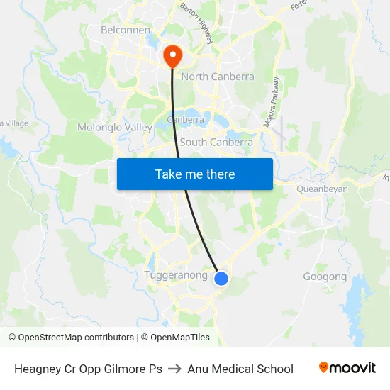 Heagney Cr Opp Gilmore Ps to Anu Medical School map