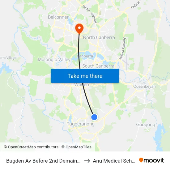 Bugden Av Before 2nd Demaine Cr to Anu Medical School map