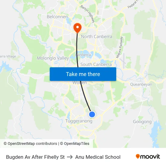Bugden Av After Fihelly St to Anu Medical School map