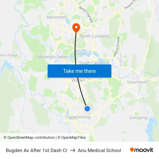 Bugden Av After 1st Dash Cr to Anu Medical School map