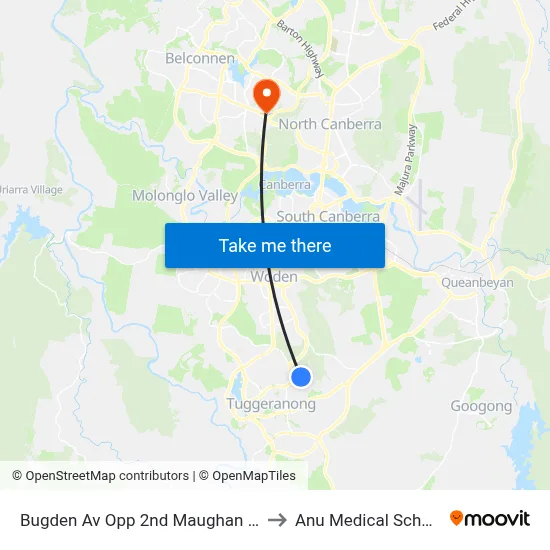 Bugden Av Opp 2nd Maughan Cr to Anu Medical School map