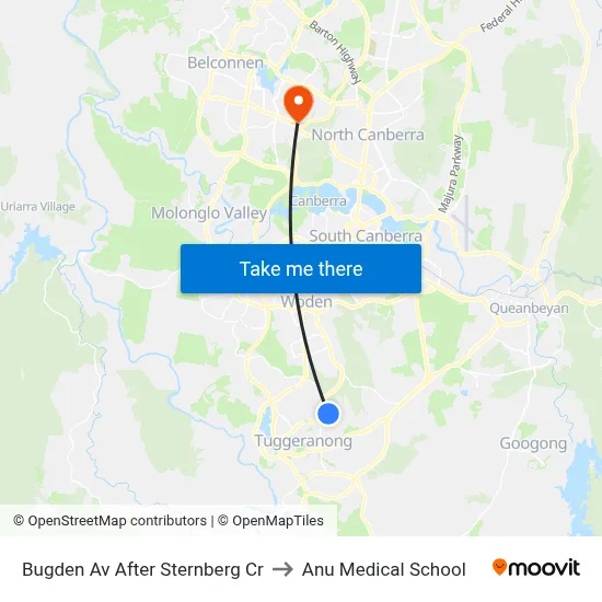 Bugden Av After Sternberg Cr to Anu Medical School map