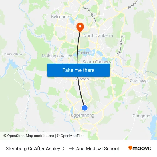 Sternberg Cr After Ashley Dr to Anu Medical School map