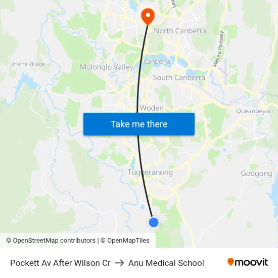 Pockett Av After Wilson Cr to Anu Medical School map