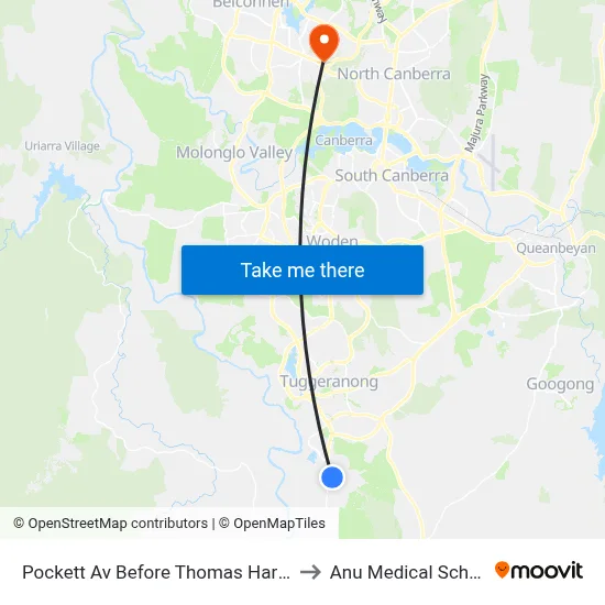 Pockett Av Before Thomas Hart St to Anu Medical School map