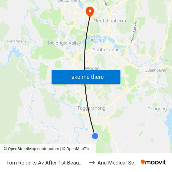 Tom Roberts Av After 1st Beaumaris St to Anu Medical School map