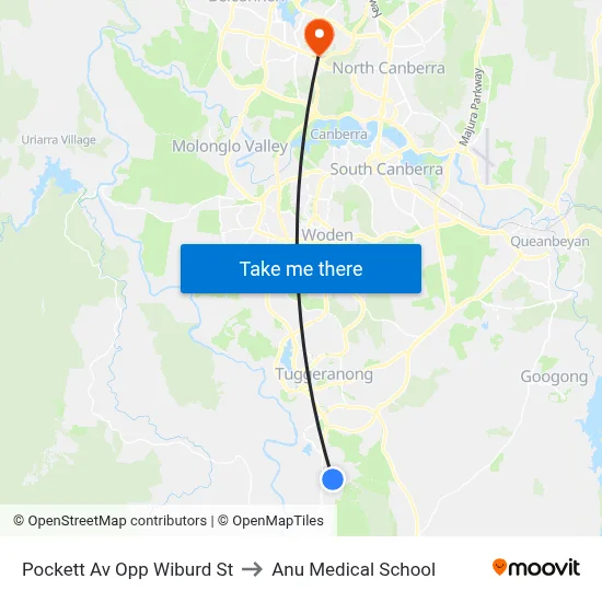 Pockett Av Opp Wiburd St to Anu Medical School map