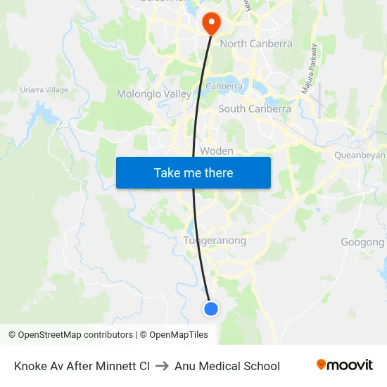 Knoke Av After Minnett Cl to Anu Medical School map