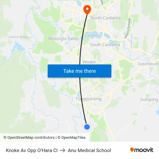 Knoke Av Opp O'Hara Cl to Anu Medical School map