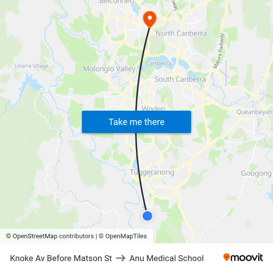 Knoke Av Before Matson St to Anu Medical School map