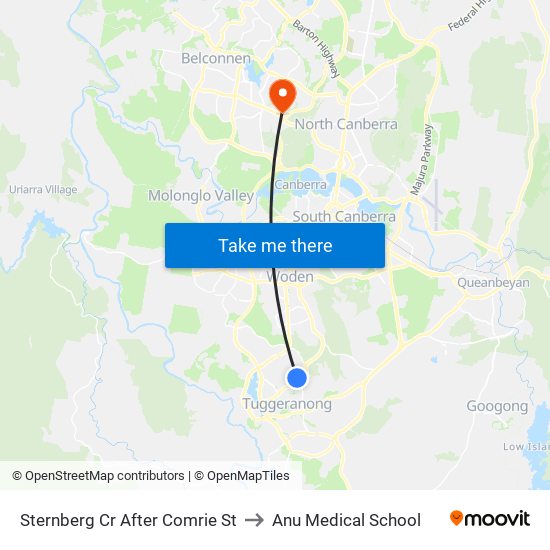 Sternberg Cr After Comrie St to Anu Medical School map