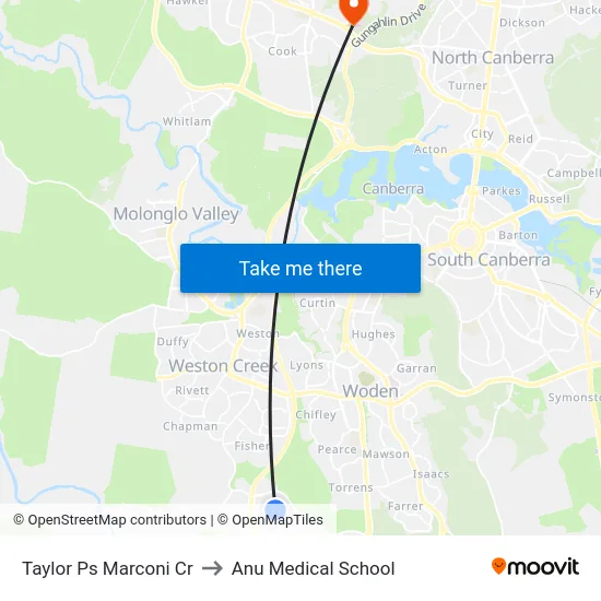Taylor Ps Marconi Cr to Anu Medical School map