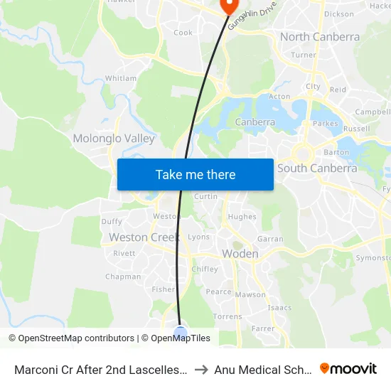 Marconi Cr After 2nd Lascelles Cct to Anu Medical School map
