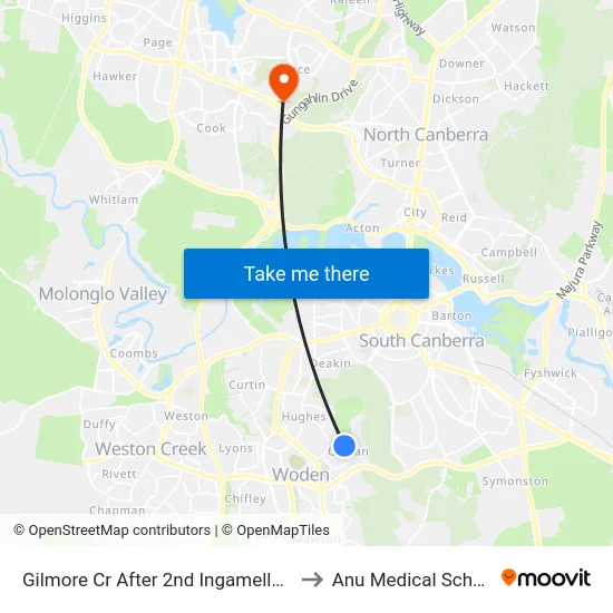 Gilmore Cr After 2nd Ingamells St to Anu Medical School map