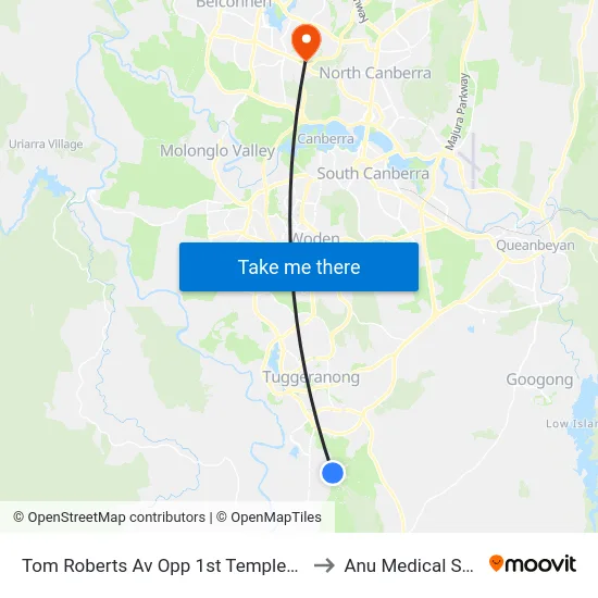 Tom Roberts Av Opp 1st Templestowe Av to Anu Medical School map