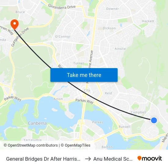 General Bridges Dr After Harrison Rd to Anu Medical School map